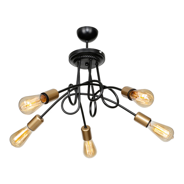 Deckenleuchte Kingswinford E27 Metall Schwarz / Messingfarben in versch. Größen [lux.pro]