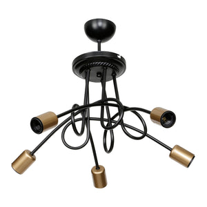 Deckenleuchte Kingswinford E27 Metall Schwarz / Messingfarben in versch. Größen [lux.pro]