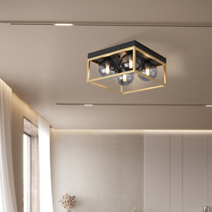 Deckenleuchte Widnes Schwarz / Goldfarben [lux.pro] - premiumXL