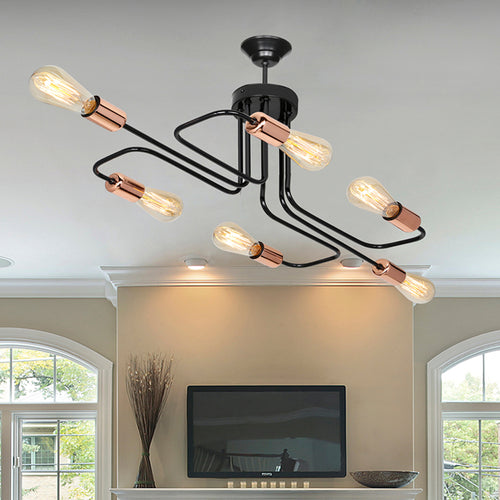 Deckenleuchte Harlow E27 Metall Schwarz / Kupferfarben in versch. Größen [lux.pro]