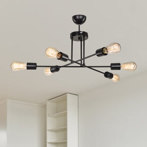 Deckenleuchte Derry 6xE27 Metall Schwarz [lux.pro]
