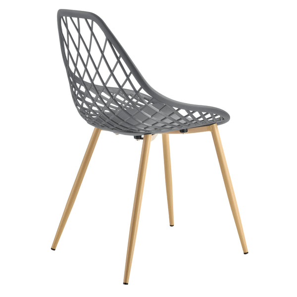 2er-Set Esszimmerstuhl Warschau aus Kunststoff Buche-Optik en.casa