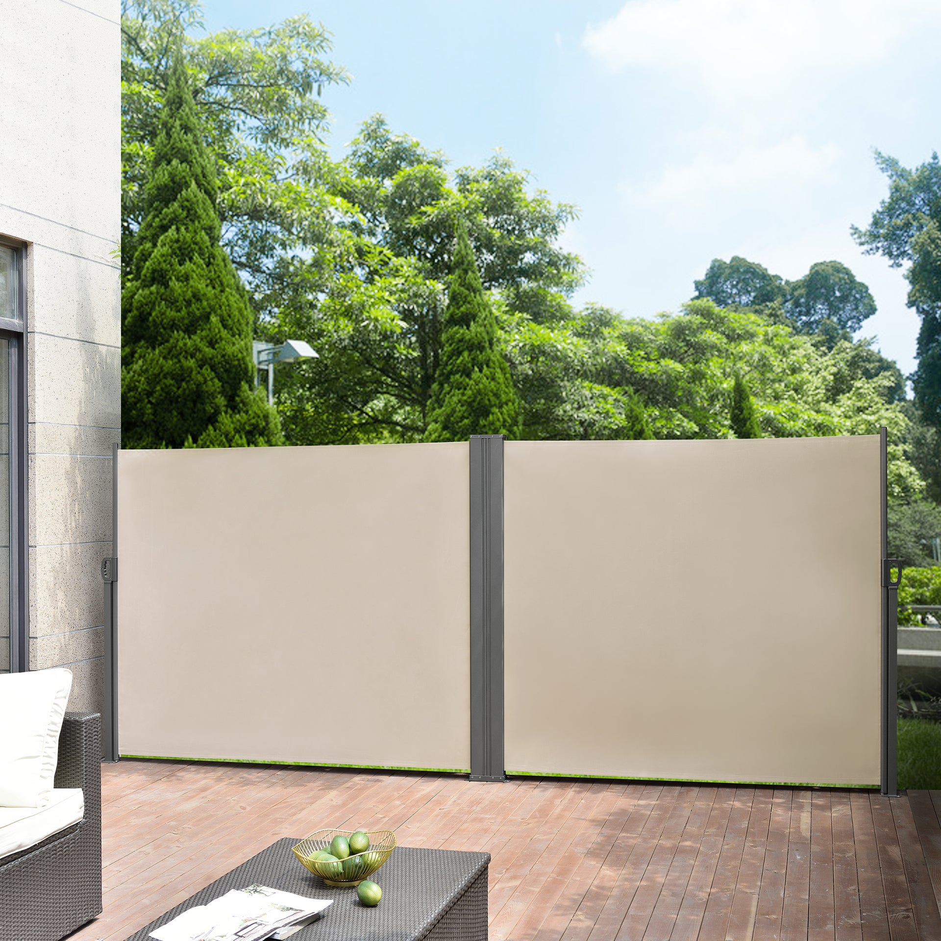 doppel sichtschutz markise 2er-Set Seitenmarkise Alcazaba in versch. Farben und Größen pro.tec