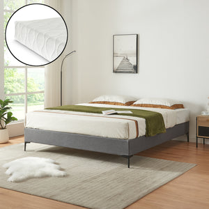 Doppelbett Lilla mit Matratze [en.casa]