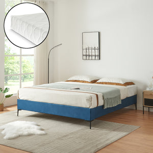 Doppelbett Lilla mit Matratze [en.casa]