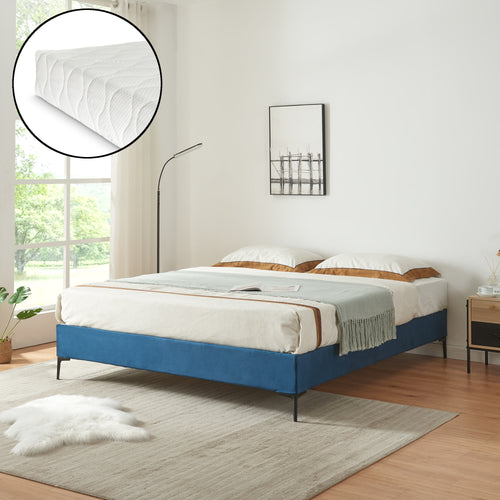 Doppelbett Lilla mit Matratze [en.casa]
