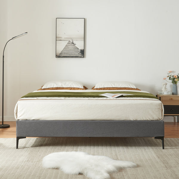 Doppelbett Lilla mit Matratze [en.casa]