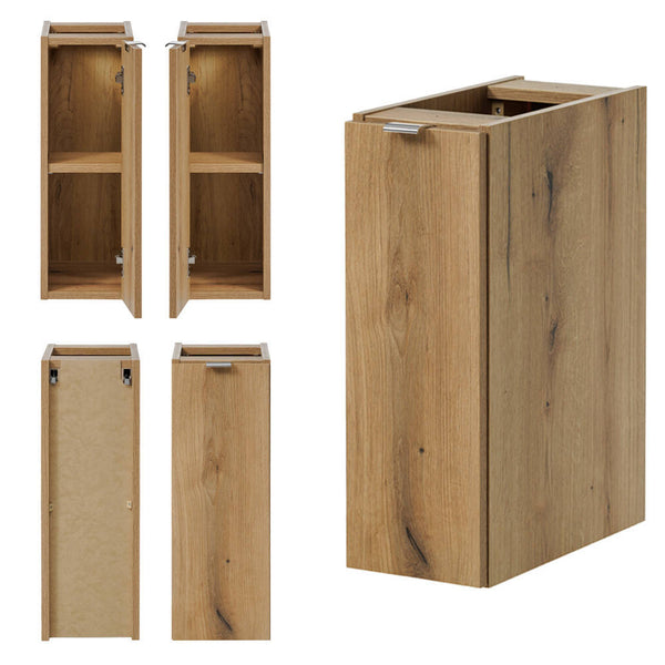 Doppelwaschtisch Skelbolu 140x60x40 cm mit Türen und Schubladen Eiche [en.casa]
