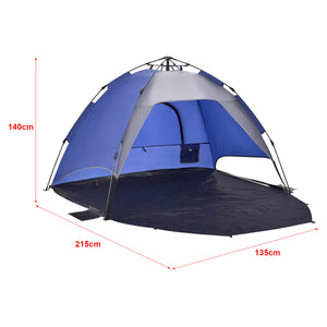 Strandmuschel Mullsjö Pop Up Strandzelt 215x135x140cm [pro.tec]