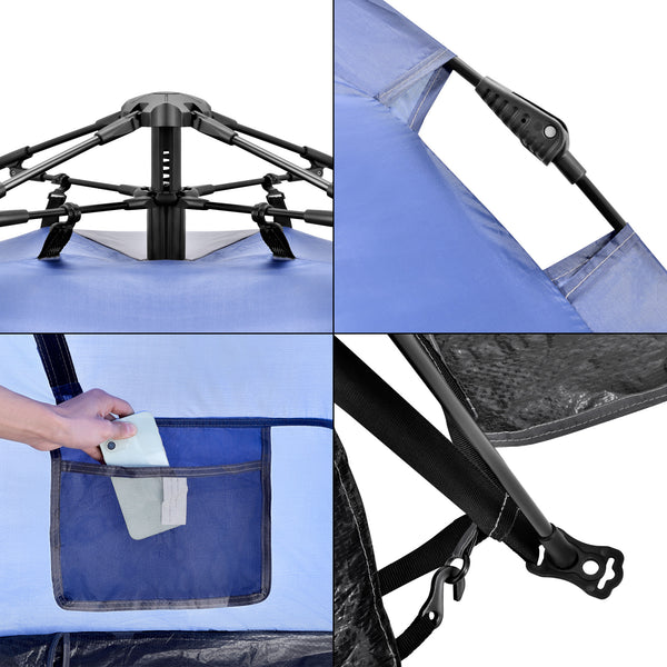 Strandmuschel Mullsjö Pop Up Strandzelt 215x135x140cm [pro.tec]