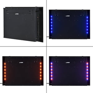 Elektrokamin mit Heizlüfter und LED-Feuer Weiß/Schwarz casa.pro