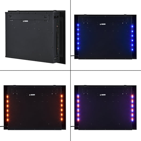 Elektrokamin mit Heizlüfter und LED-Feuer Weiß/Schwarz casa.pro