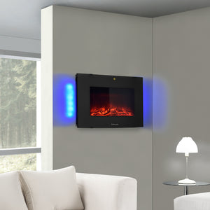 Elektrokamin mit Heizlüfter und LED-Feuer Weiß/Schwarz casa.pro