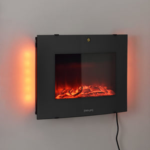 Elektrokamin mit Heizlüfter und LED-Feuer Weiß/Schwarz casa.pro