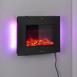 Elektrokamin mit Heizlüfter und LED-Feuer Weiß/Schwarz casa.pro
