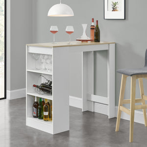 Bartisch Kouvola mit 3 Fächern 110x50x103 cm in versch. Farben [en.casa]