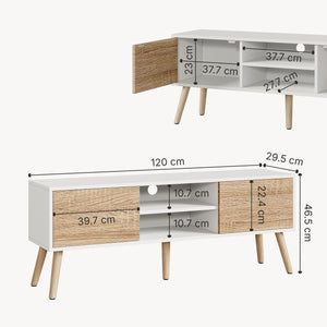 Fernsehtisch Eskilstuna mit 2 Schranktüren und 2 Ablagen [en.casa]