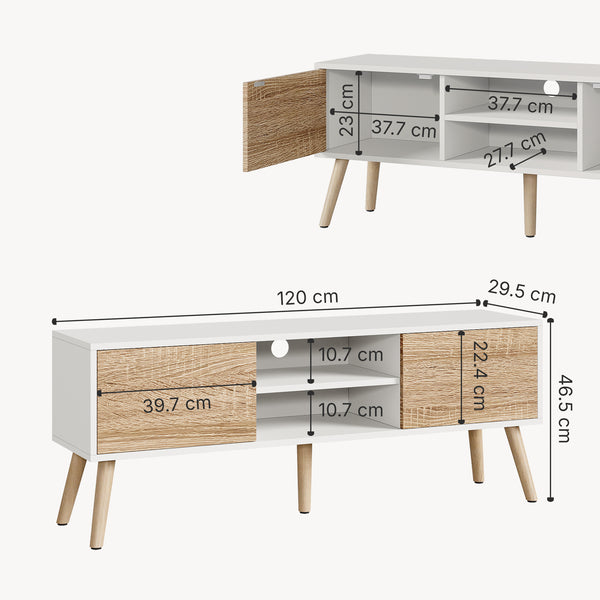 Fernsehtisch Eskilstuna mit 2 Schranktüren und 2 Ablagen [en.casa]