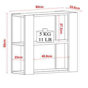 Wandregal Rakkestad 60x60x25.6 cm in versch. Farben [en.casa]