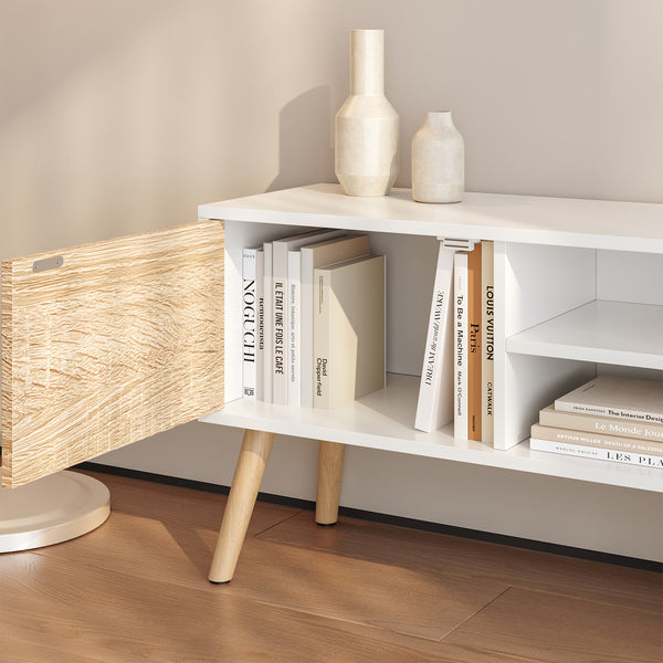 Fernsehtisch Eskilstuna mit 2 Schranktüren und 2 Ablagen [en.casa]