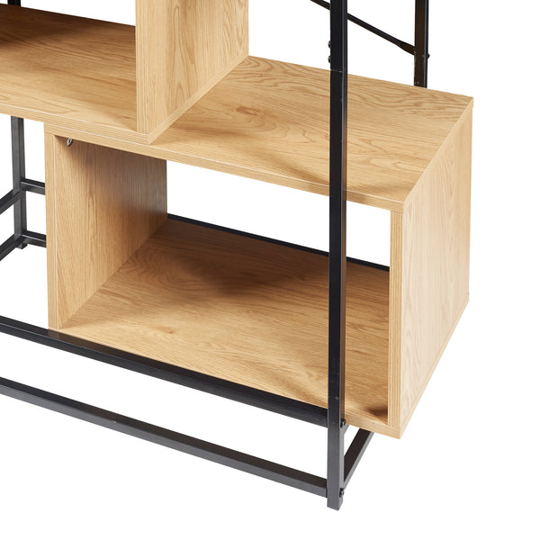 Bücherregal Rennebu Schwarz/Eiche [en.casa]