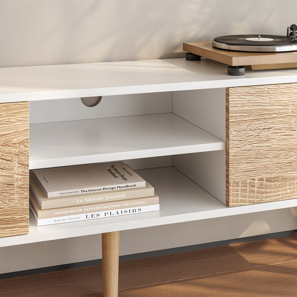 Fernsehtisch Eskilstuna mit 2 Schranktüren und 2 Ablagen [en.casa]