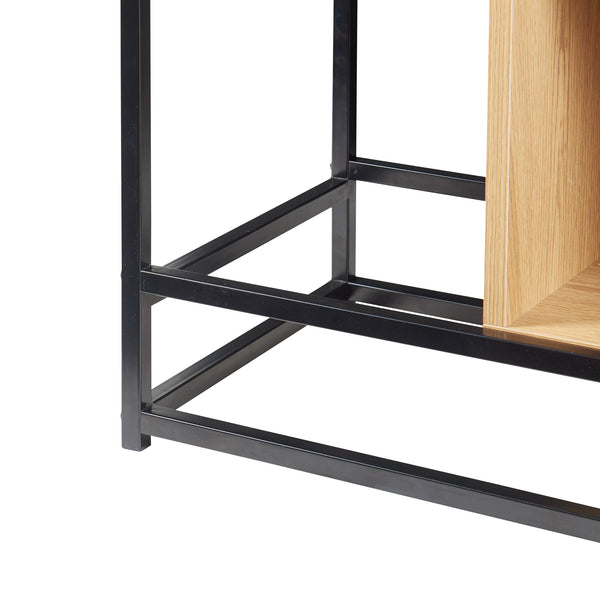 Bücherregal Rennebu Schwarz/Eiche [en.casa]