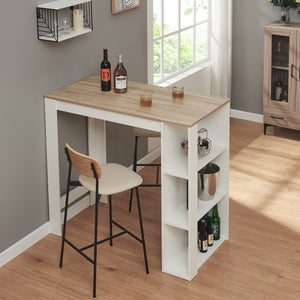 Bartisch Danderyd 120x60x106 cm mit 3 Ablagefächern [en.casa]