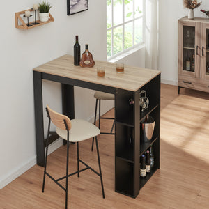 Bartisch Danderyd 120x60x106 cm mit 3 Ablagefächern [en.casa]