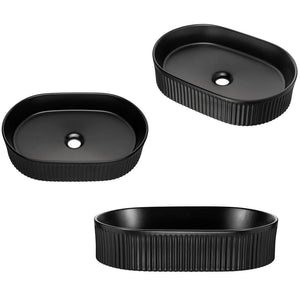 Waschtisch Skelbolu mit Türen gerillt [en.casa]