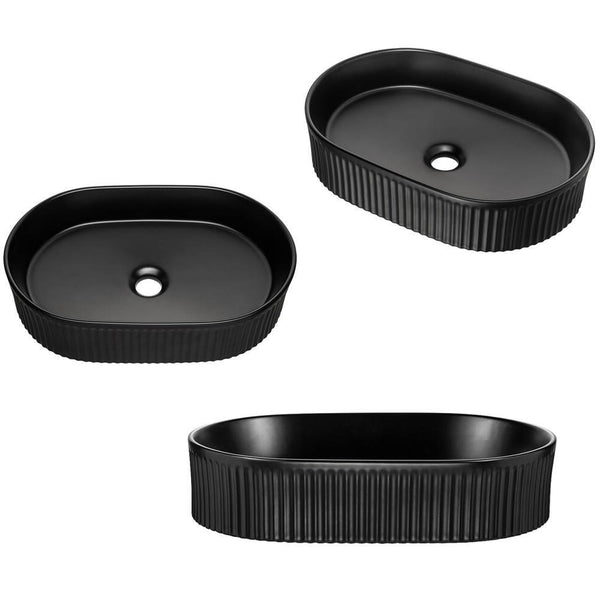 Waschtisch Skelbolu mit Türen gerillt [en.casa]