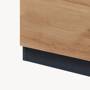Sideboard Kyr Schwarz/Eicheoptik rustikal [en.casa]