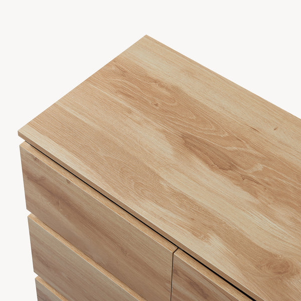 Sideboard Kyr Schwarz/Eicheoptik rustikal [en.casa]