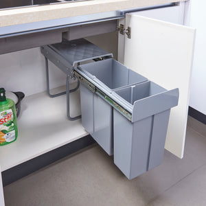 Einbau - Mülleimer Froland 2/3 Fächer Grau versch. Ausführungen [en.casa] - premiumXL