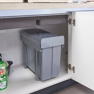 Einbau-Mülleimer Froland 2/3 Fächer Grau versch. Ausführungen [en.casa]
