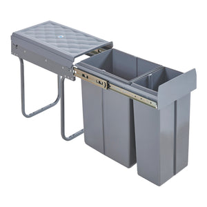 Einbau-Mülleimer Froland 2/3 Fächer Grau versch. Ausführungen [en.casa]