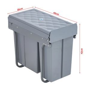 Einbau-Mülleimer Froland 2/3 Fächer Grau versch. Ausführungen [en.casa]