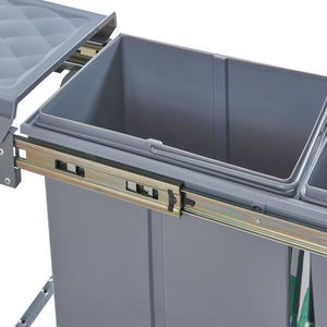 Einbau-Mülleimer Froland 2/3 Fächer Grau versch. Ausführungen [en.casa]