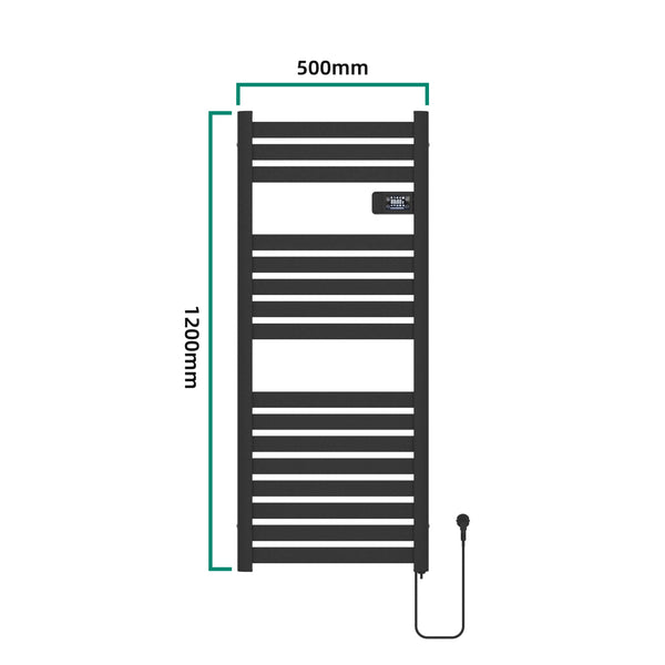 Elektrischer Handtuchheizkörper Ringebu 120x50cm in versch. Farben [pro.tec]