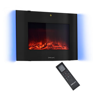 Elektrokamin mit Heizlüfter und LED-Feuer Weiß/Schwarz casa.pro