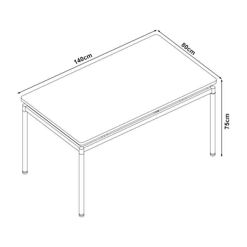 Maßskizze Essgruppe Hemnes 5-teilig [en.casa]