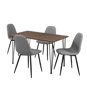Essgruppe Vihti (Set 5-tlg) 120x70 cm Grau [en.casa]