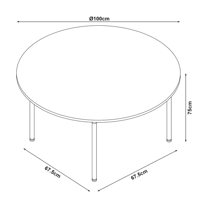 Maßskizze Esstisch Hemnes Eiche-Optik in versch. Größen [en.casa]