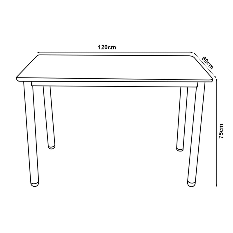Maßskizze Esstisch Tammela für 4 Personen 120x60 cm in versch. Farben [en.casa]