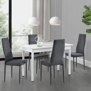 Essgruppe Honningsvåg 5-tlg. mit 120x60 cm Tisch und 4 Polsterstühlen en.casa