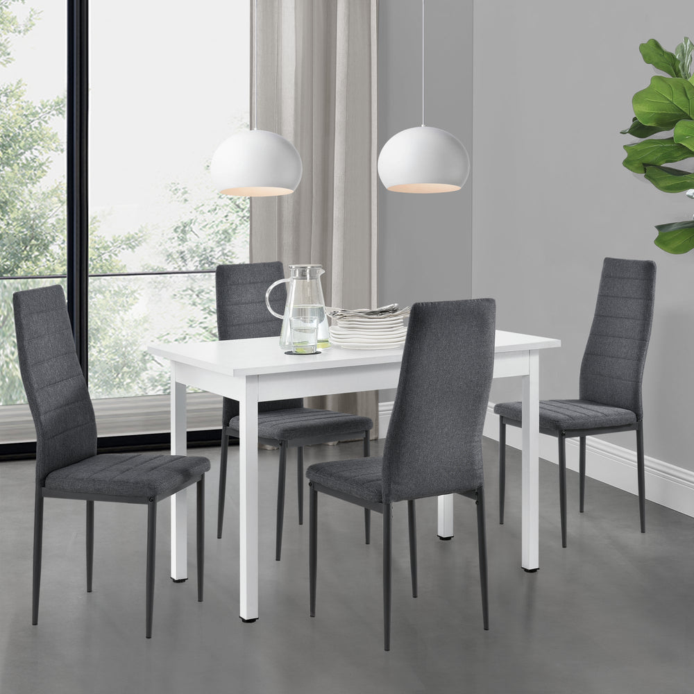 Essgruppe Honningsvåg 5 - tlg. mit 120x60 cm Tisch und 4 Polsterstühlen en.casa - premiumXL