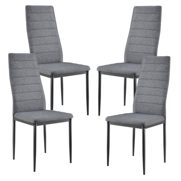 Essgruppe Honningsvåg 5-tlg. mit 120x60 cm Tisch und 4 Polsterstühlen en.casa