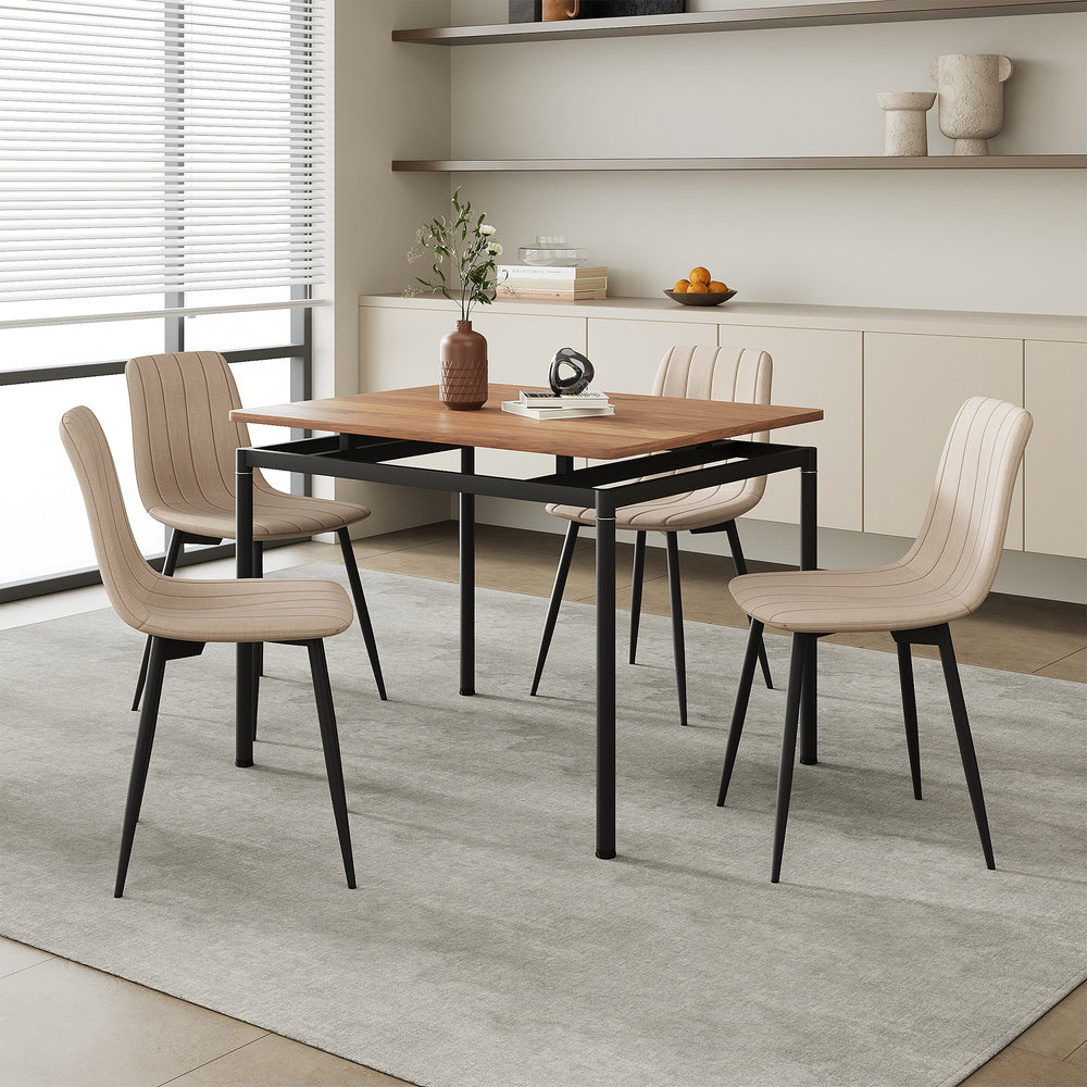 Essgruppe Hemnes 5-teilig Eicheoptik/Hellbraun [en.casa]