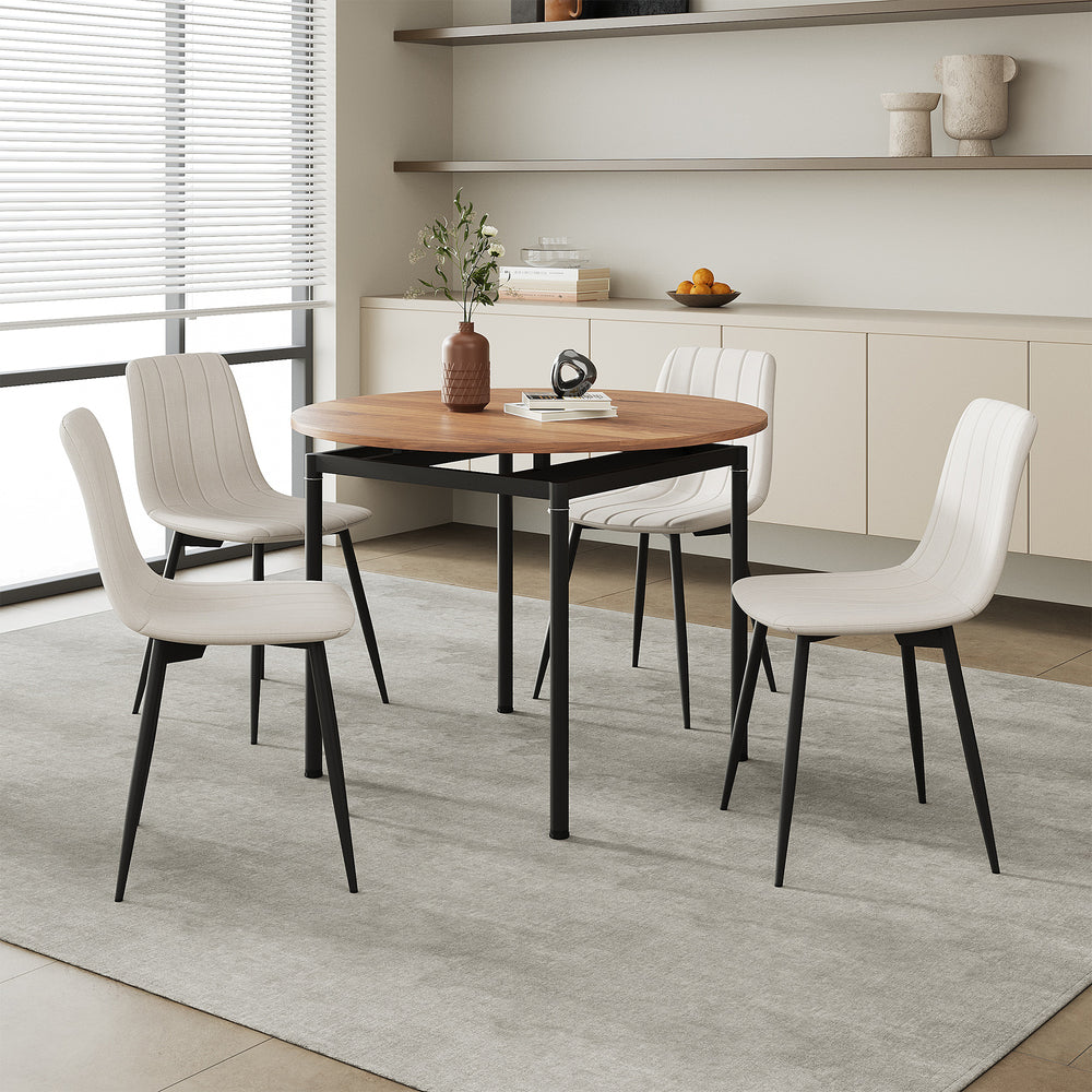 Essgruppe Hemnes 5 - teilig Eicheoptik/Beige [en.casa] - premiumXL