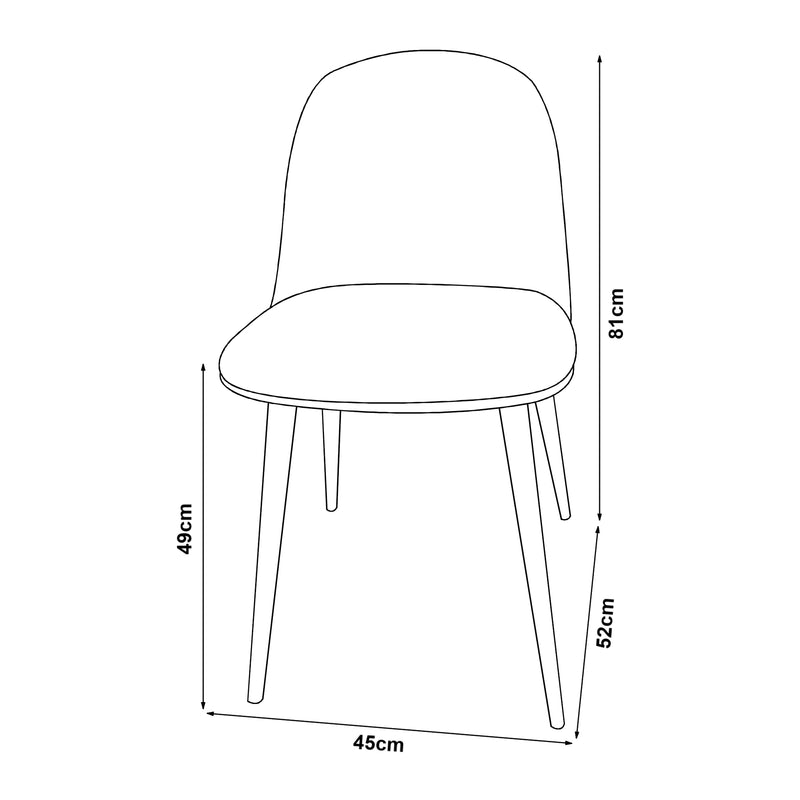Maßskizze Esszimmerstuhl Kangasala 2er Set [en.casa]